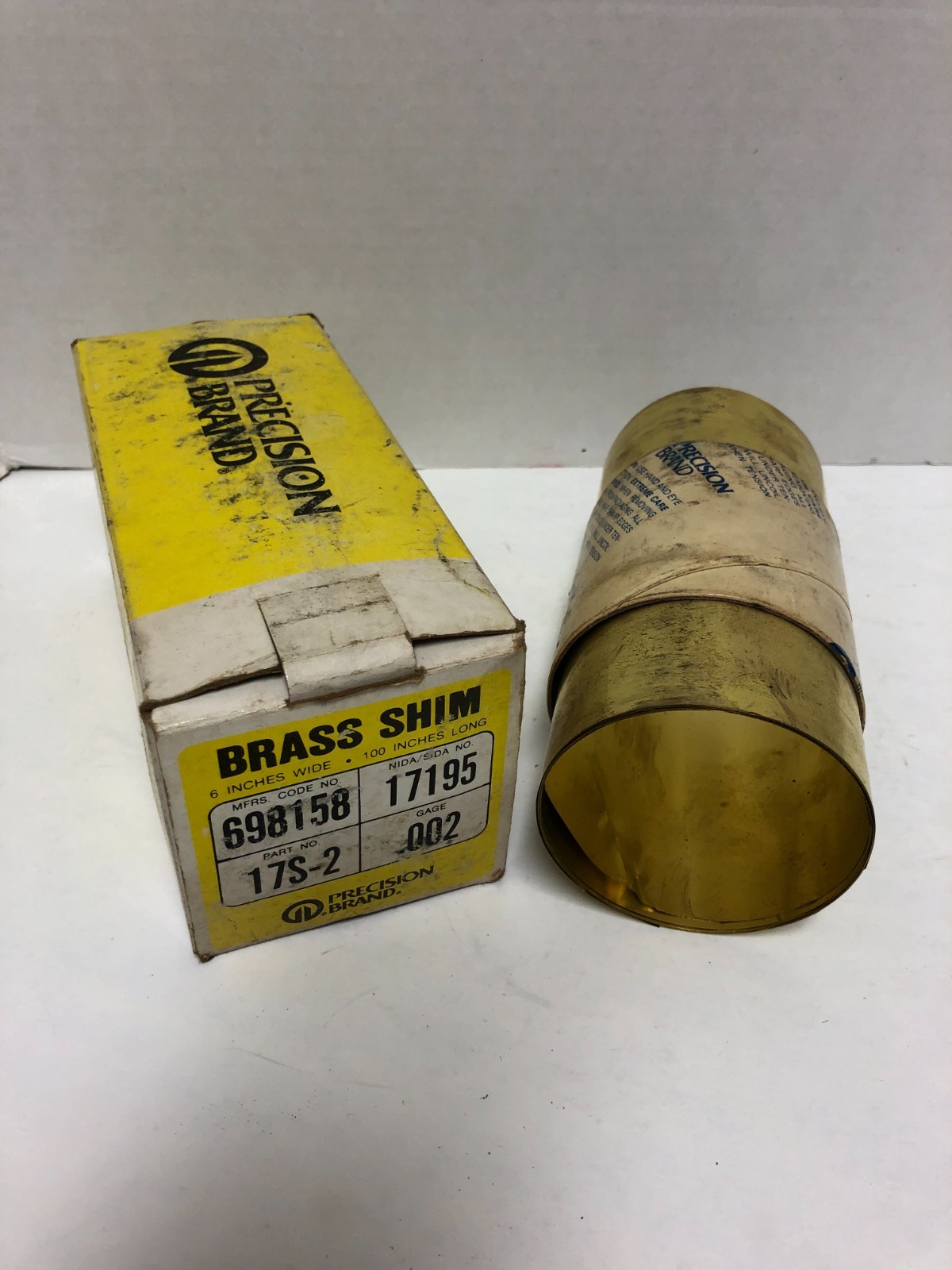 PRECISION BRAND BRASS SHIM 17195 PARTIAL ROLL 6” WIDE BY 98” LONG .002 GAGE