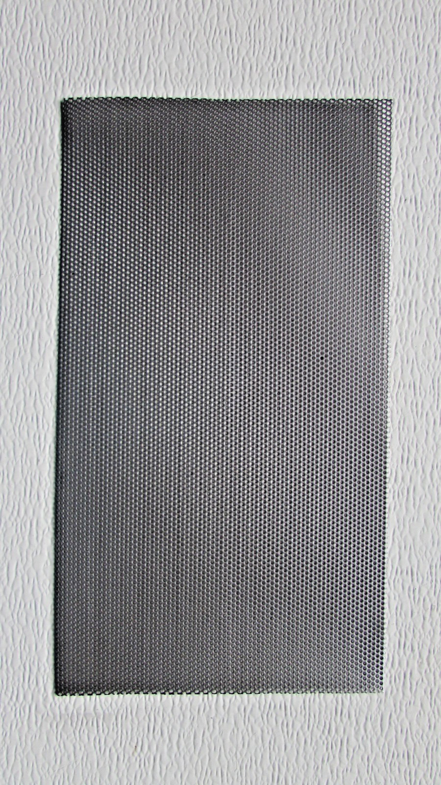 1/16 HOLES ON 3/32 CENTERS- 20 GA.STAINLESS PERFORATED SHEET—6″ x 12″