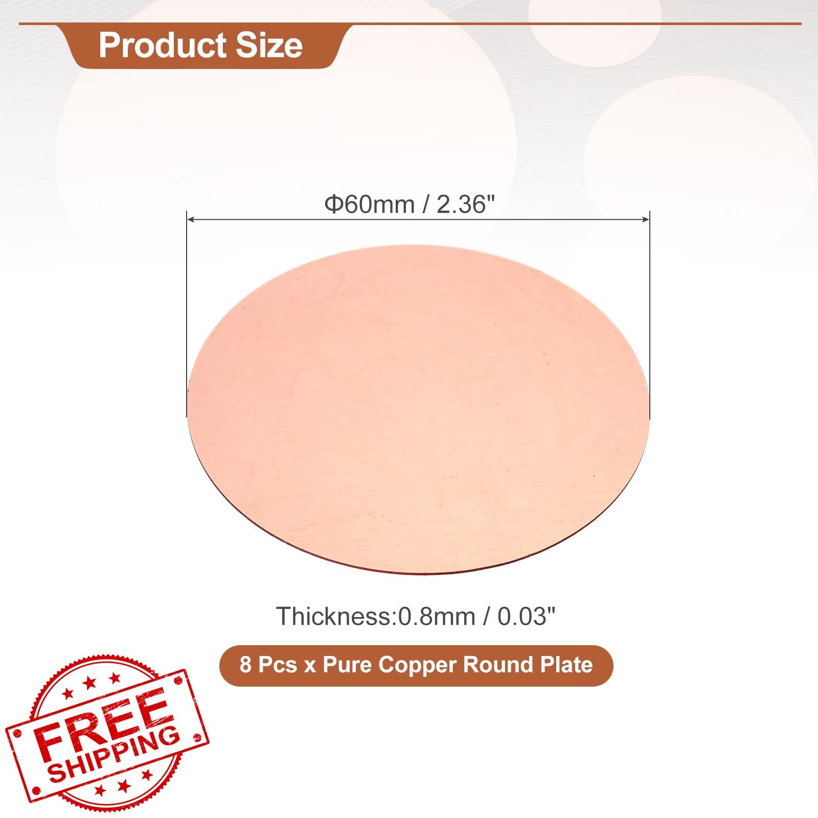 MECCANIXITY 60mm Round Copper Plates 10pc