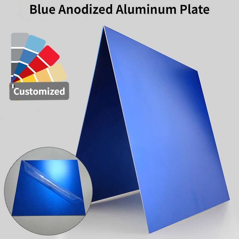 Thick 0.5/0.8/1.0/1.5/2.0mm Blue Anodized Aluminum Alloy Plate 5052 Flat
