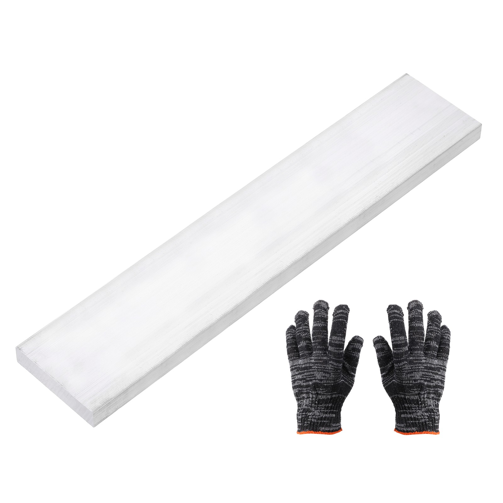Square Aluminum Flat Bar, 15/32″ Thickness 2-3/8″ Width 12″ l with Glove
