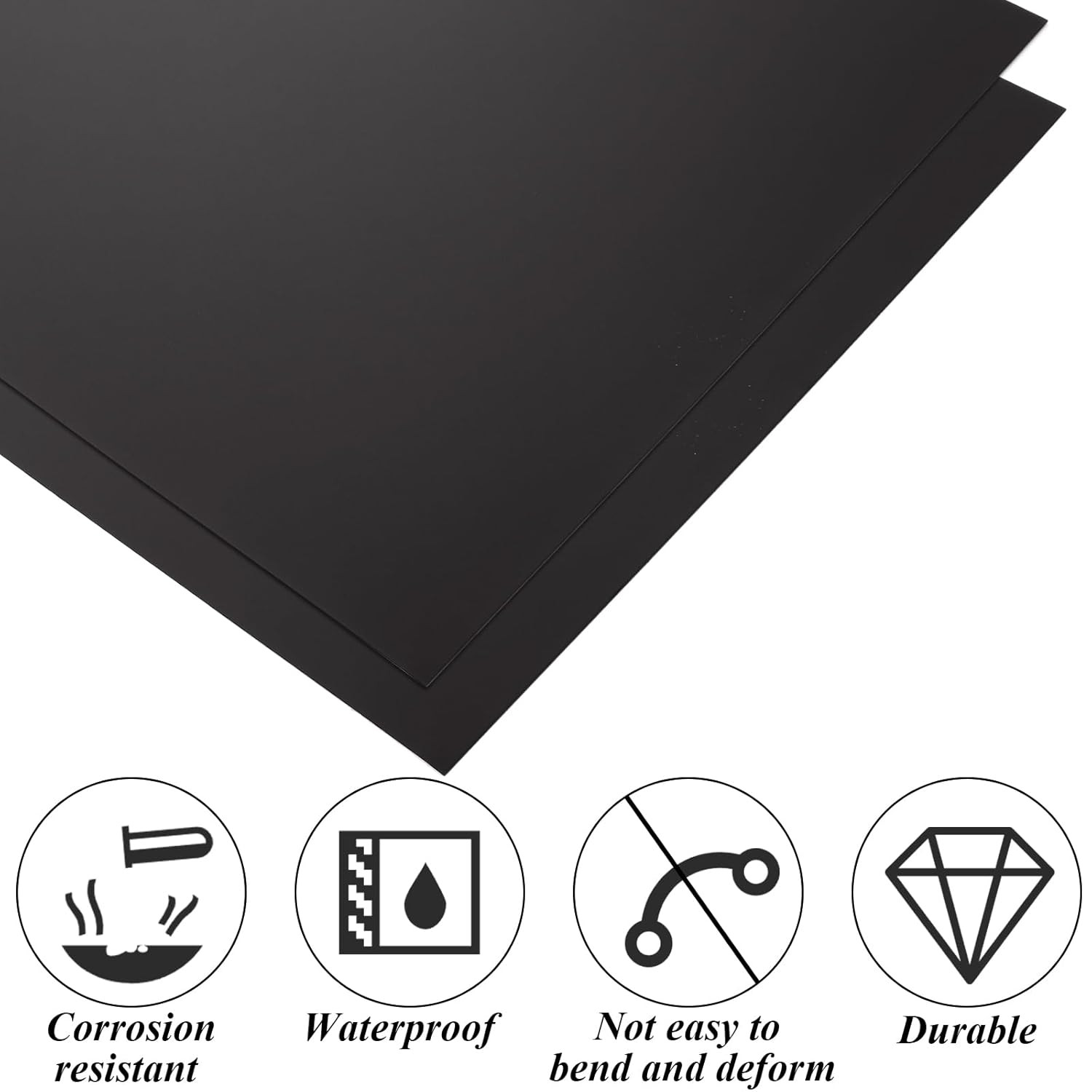 4PCS 12 X 12 X 1/32 (0.04”) Inch Anodized Aluminum Sheet, Black Aluminum Engr…
