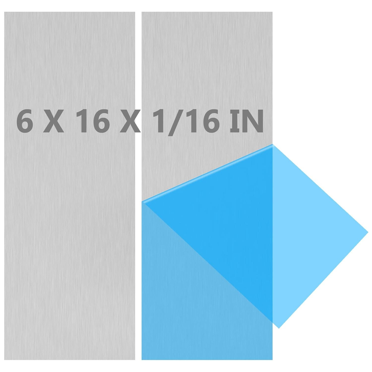 2Pack 6061 T651 Aluminum Sheet Metal 6 X 16 X 1/16 0.06” Inch Plain Thin Alum..
