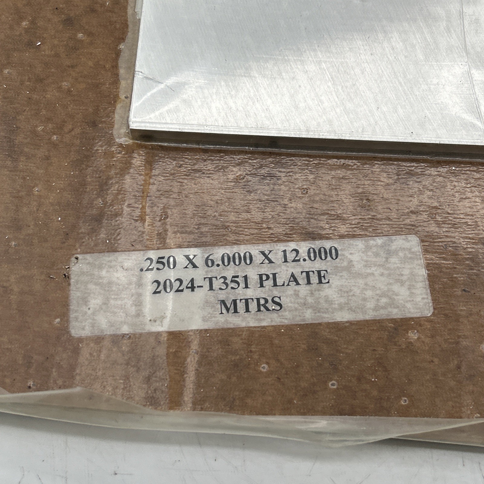 0.250″ Aluminum Plate 2024-T351-Cut Size: 6″X12″ MTRS
