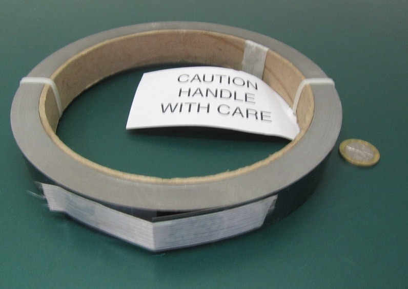Blue Tempered Spring Steel Shim 0.010″ Thick x 1.00″ Width x 1200″ Length