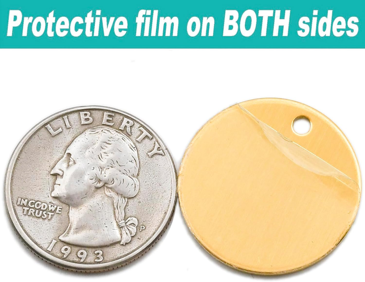 ABBECIAO 1Inch Circle Brass Blanks 14Ga. Thick Smooth Edges Brass round Disc