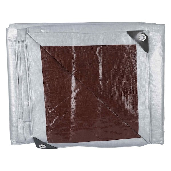 Zoro Select 21012 10 Mil Tarp, Brown, Silver, 21012