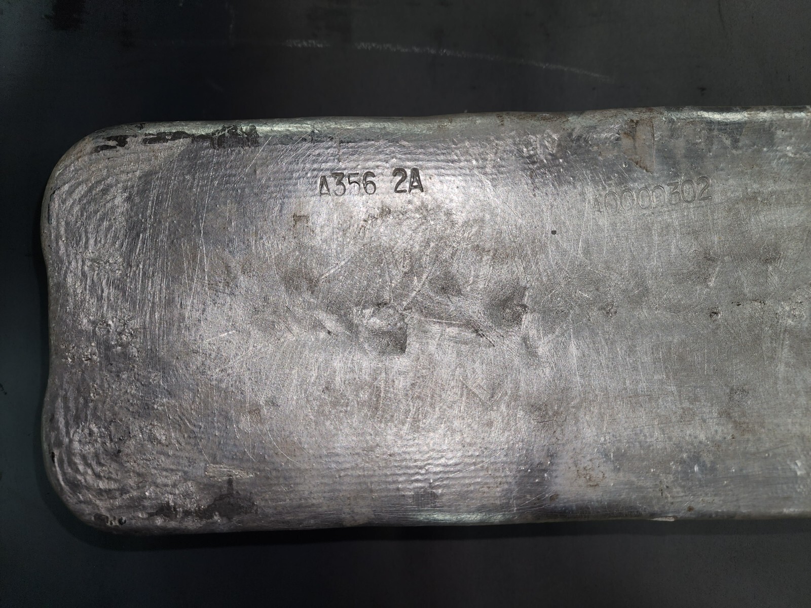 Aluminum Ingot A356.2A Casting Alloy 35 LBS Stamped w/lot number.