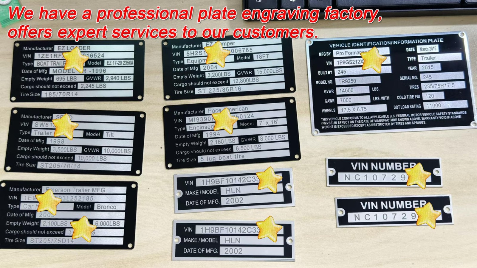 Blank Aluminum ID Plates Metal Identification Plates for Equipment