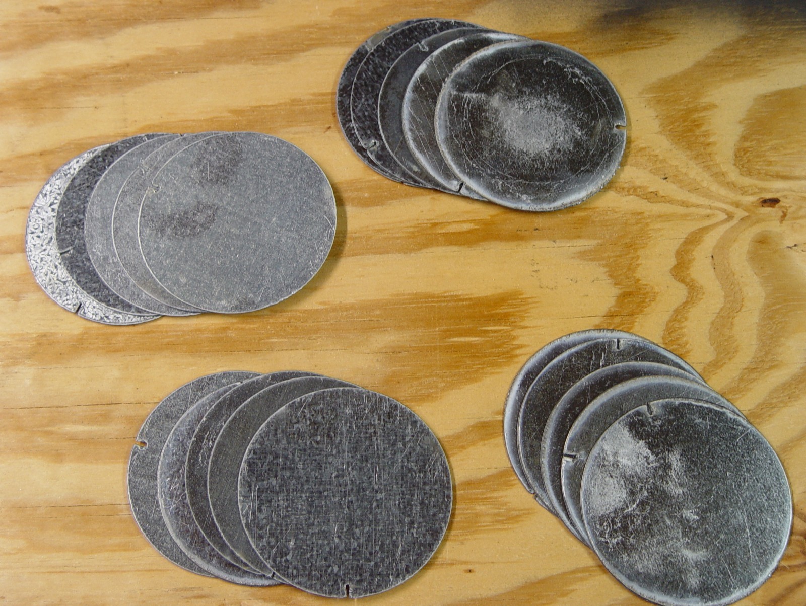 5-pc round galvanized sheet metal disks – 4″ diameter – crafts – hobbies – discs