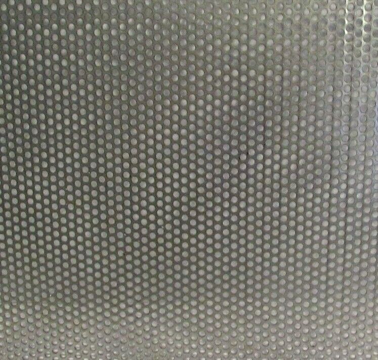 1/8″ HOLES ON 3/16″ CENTERS–20 GAUGE STAINLESS PERFORATED– 11″ x 12″