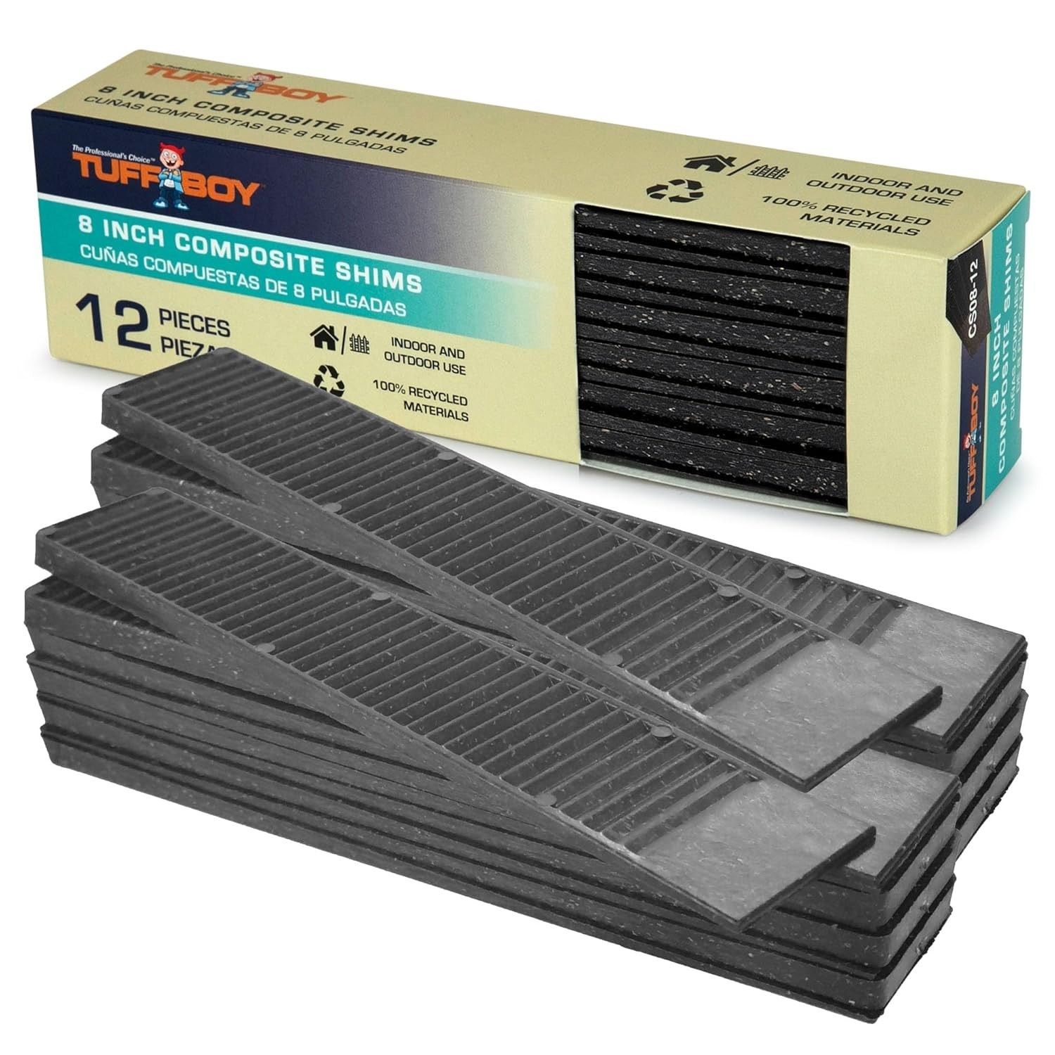 Composite Shims and Leveling Wedges (12 Pack, 8″) – Made in USA – Extreme Load S