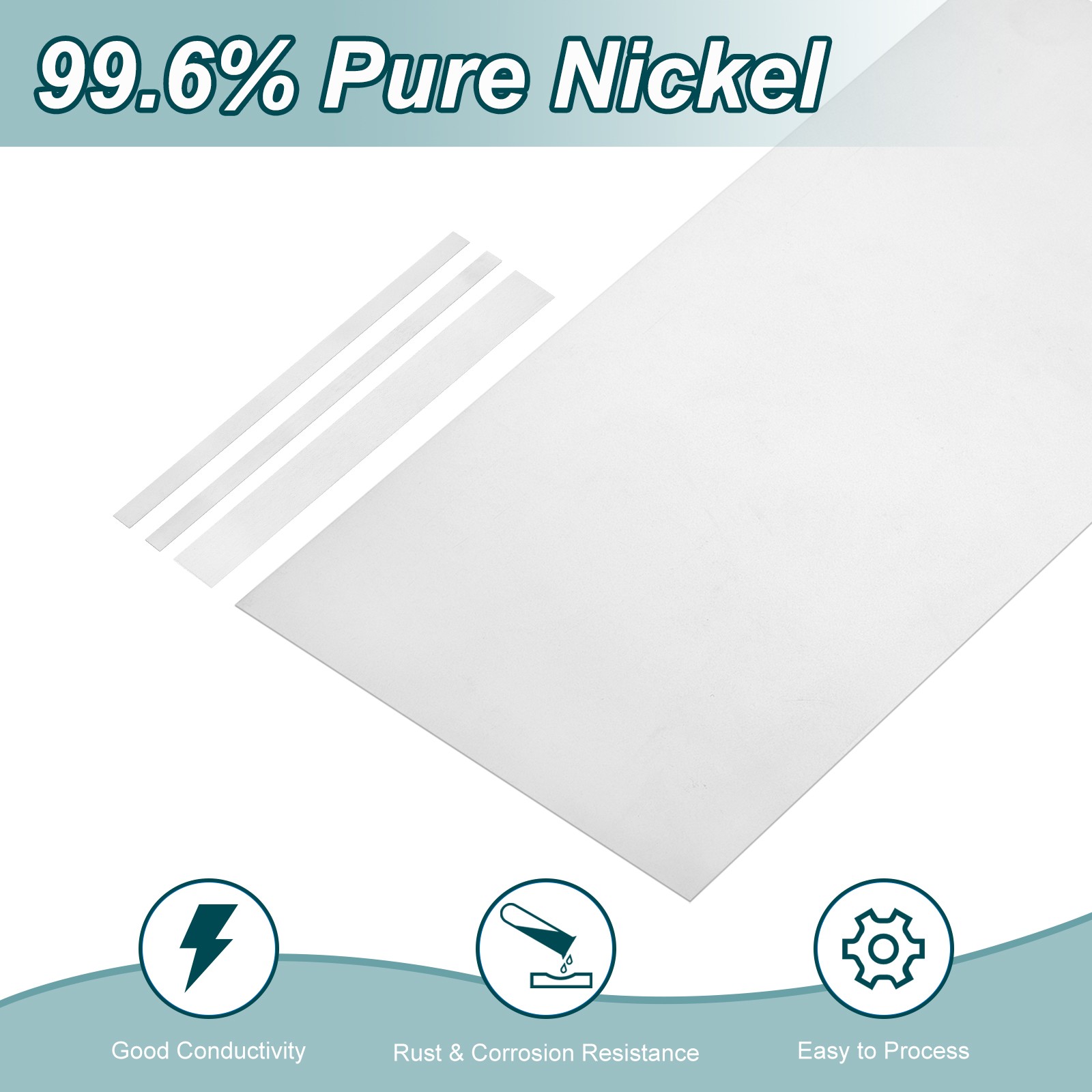 20 Pcs Pure Nickel Sheet, 99.6% Nickel Plate, 0.006″x0.2″x3.9″(0.15x5x100mm)