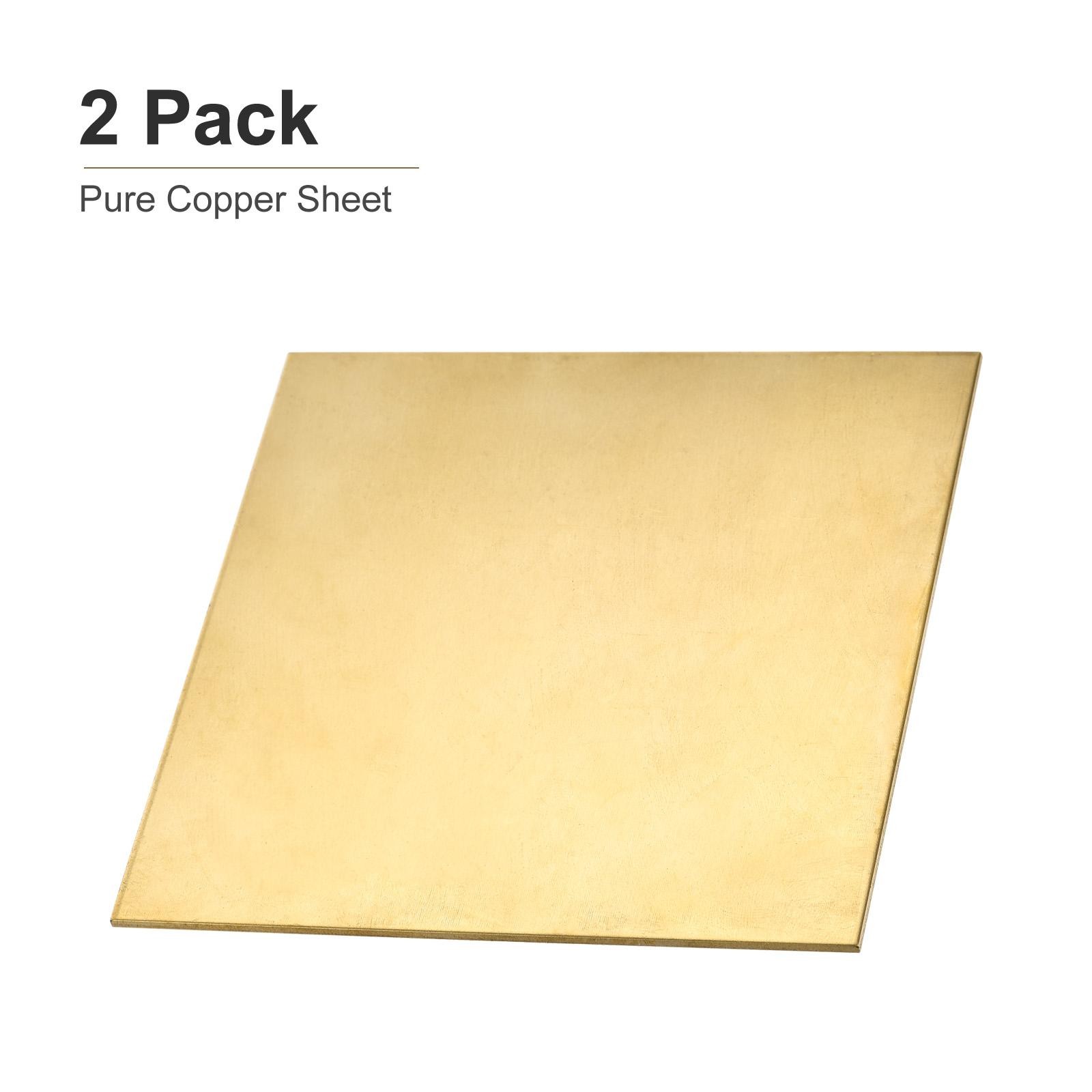100x100x0.5mm(LxWxT) Brass Sheets – 2Pack – Good for Making Machinery