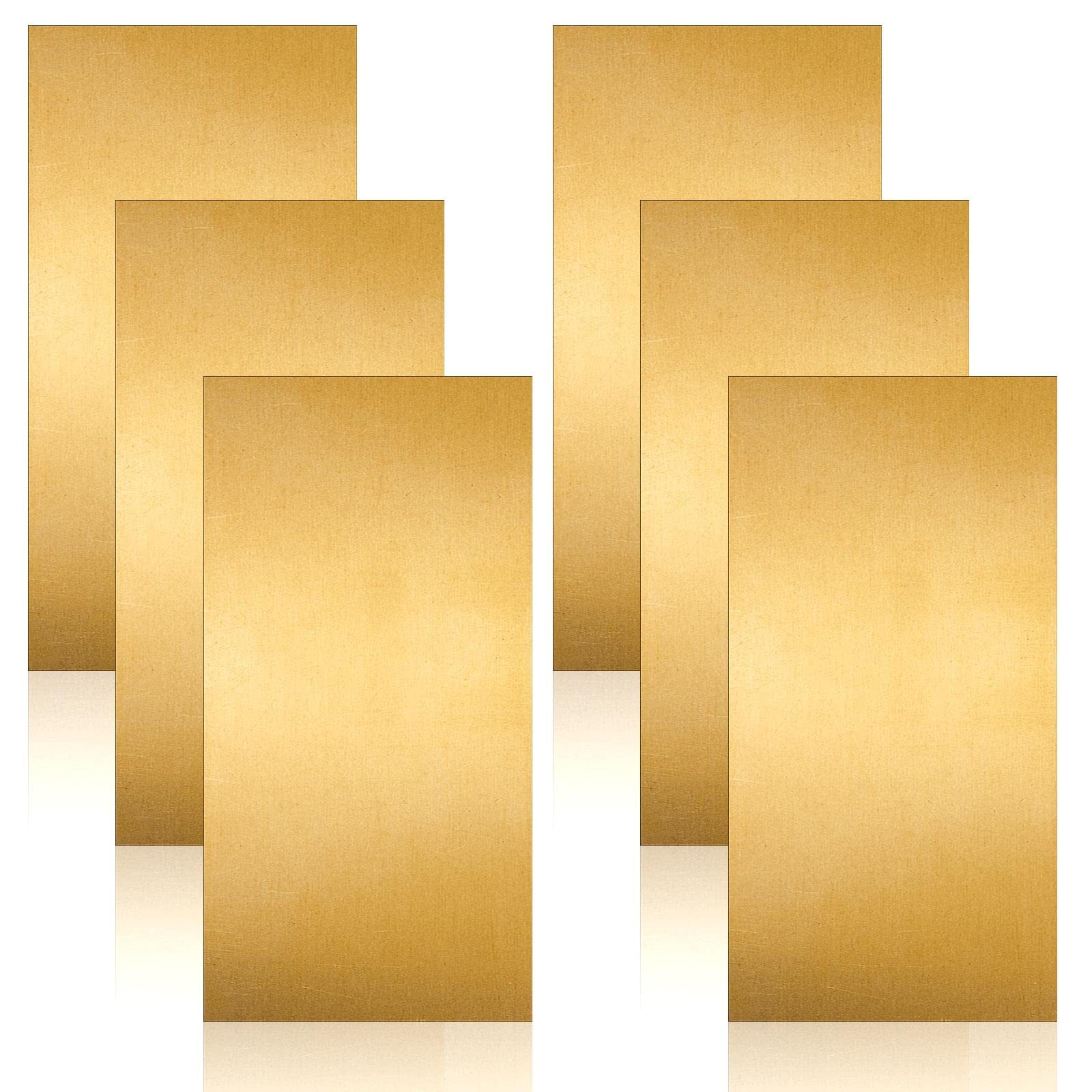Brass Strip, Brass Sheet Brass Shim Stock Assortment Metal Shims- 6 Pcs,6×3 Inch