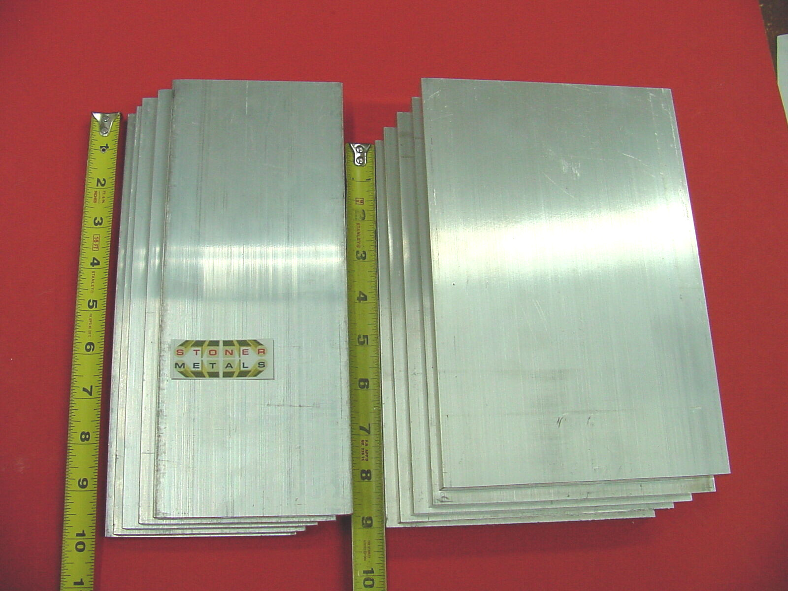 5 Pieces 3/8″x 6″x 9″ & 5 Pieces 1/4″x 4″x 10″ ALUMINUM 6061 T6 FLAT BAR STOCK