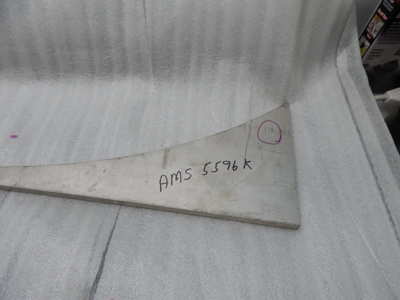 INCONEL 718 8 X 16 X .5 Triangle .525 actual High temp alloy see pics
