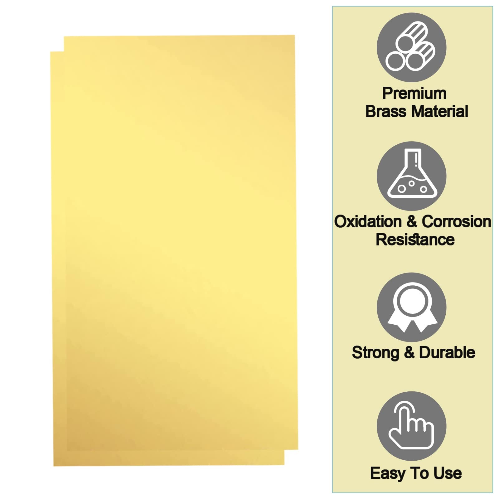 Brass Sheet, Shim Stock Assortment, 6″ Length x 3″ Width, 0.002″,