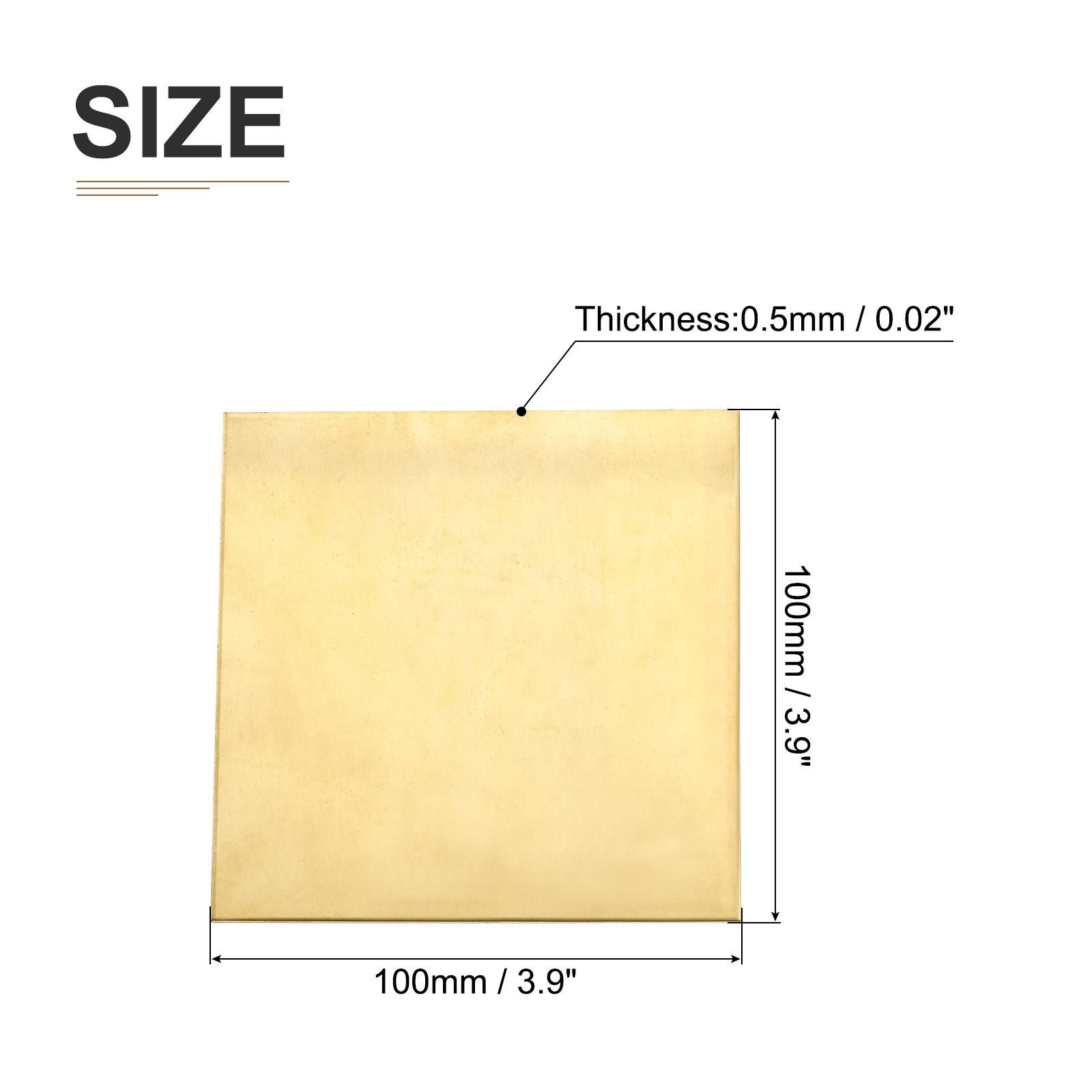 100x100x0.5mm(LxWxT) Brass Sheets – 2Pack – Good for Making Machinery