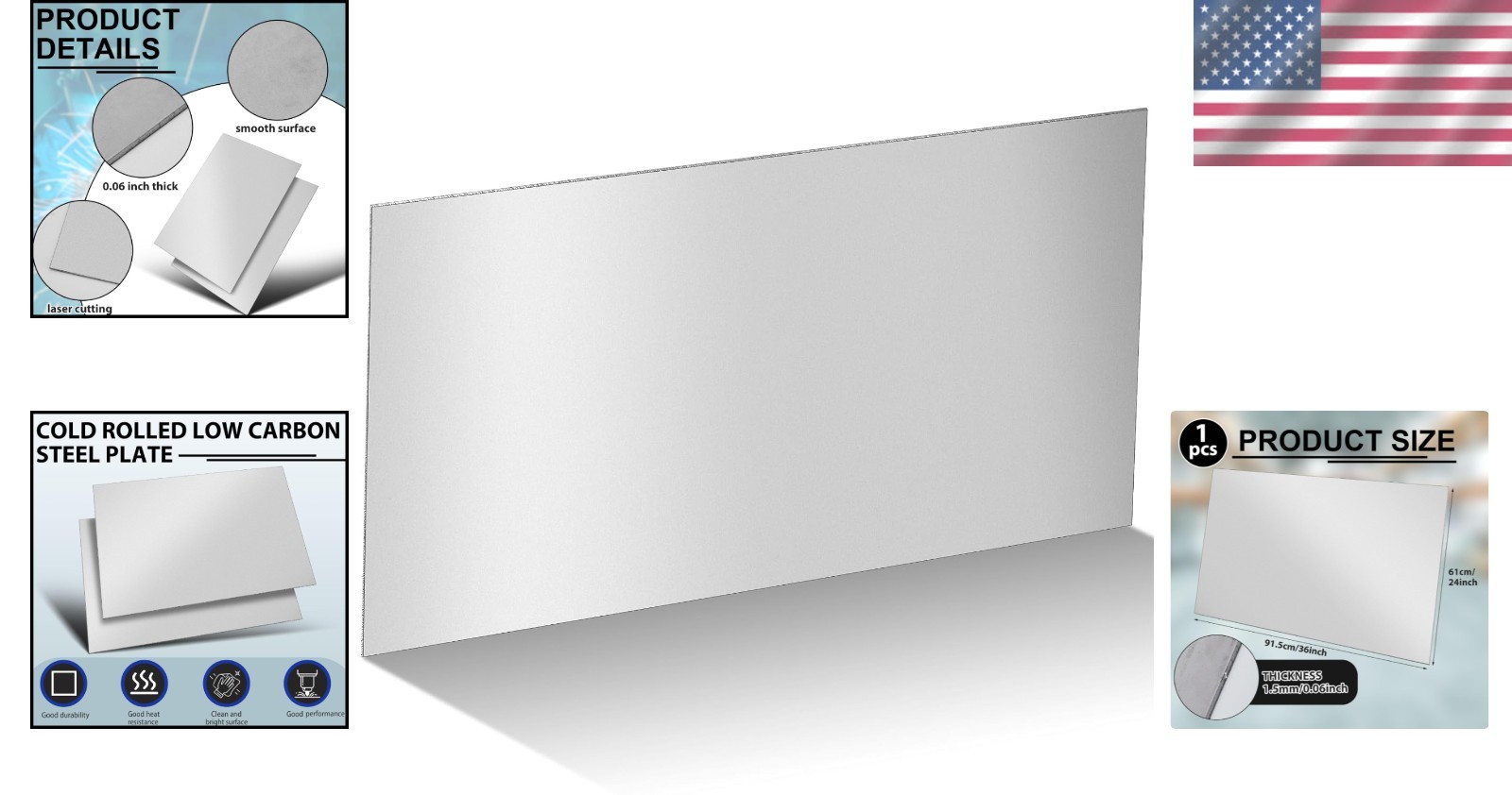 Weldable 18 Gauge Steel Sheet 36×24 – Industrial Metal Plate