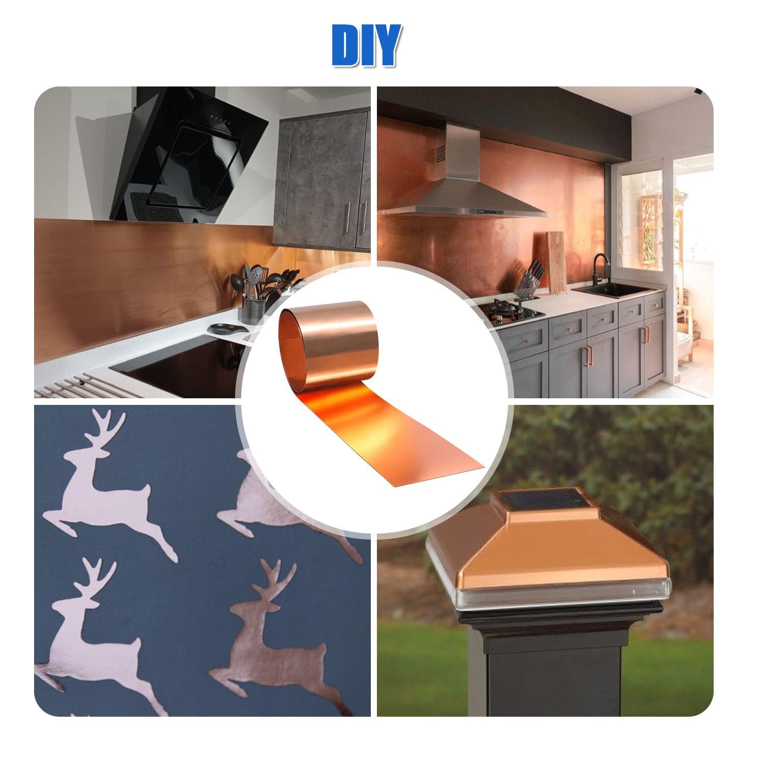 Copper Tape Copper Sheet Roll, Copper Sheet 1000 x 100 x 0.3 mm, Applicable for V…