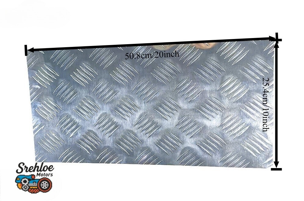 10inx20in Aluminum Diamond Plate Silver Sheet for Trailer RV Garage Use