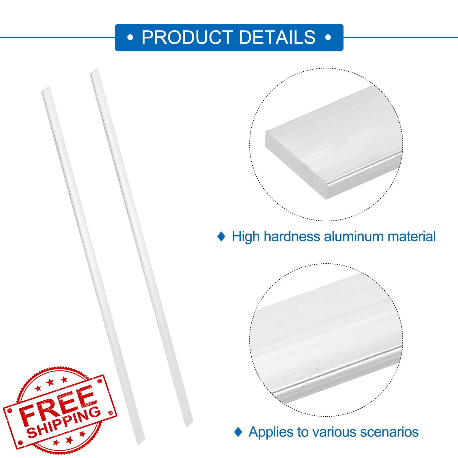 MECCANIXITY 6 Pcs Aluminum Flat Bar 3/32″x3/8″x13″