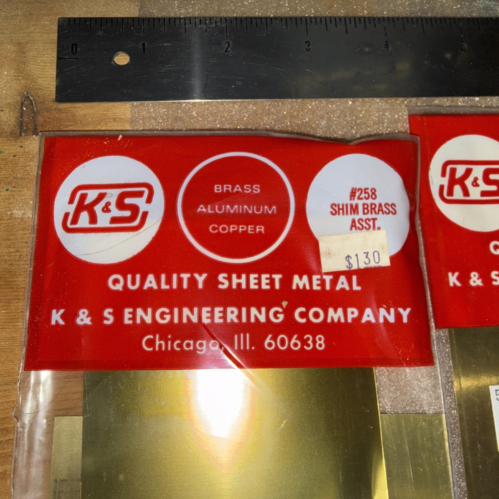 (4) Packs K&S Engineering Brass Sheet Metal Various Thicknesses/sizes Unopened