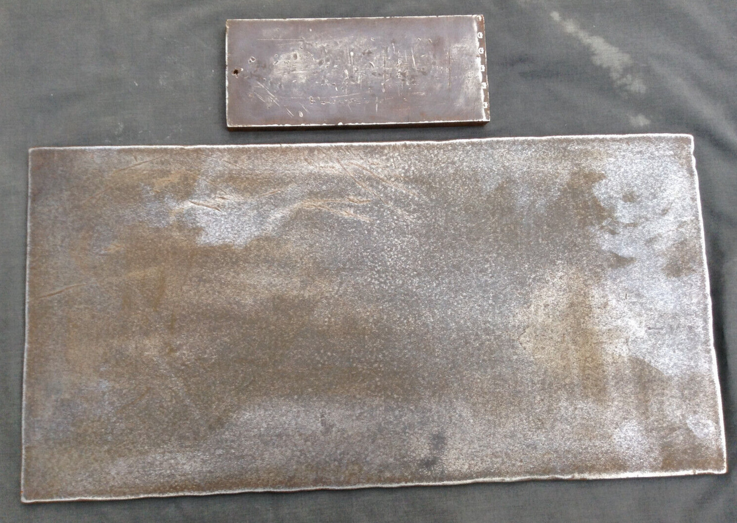 Work Bench Steel Plate / Anvil 12 x 24 And 4 x 9.5 – Lot Of 2