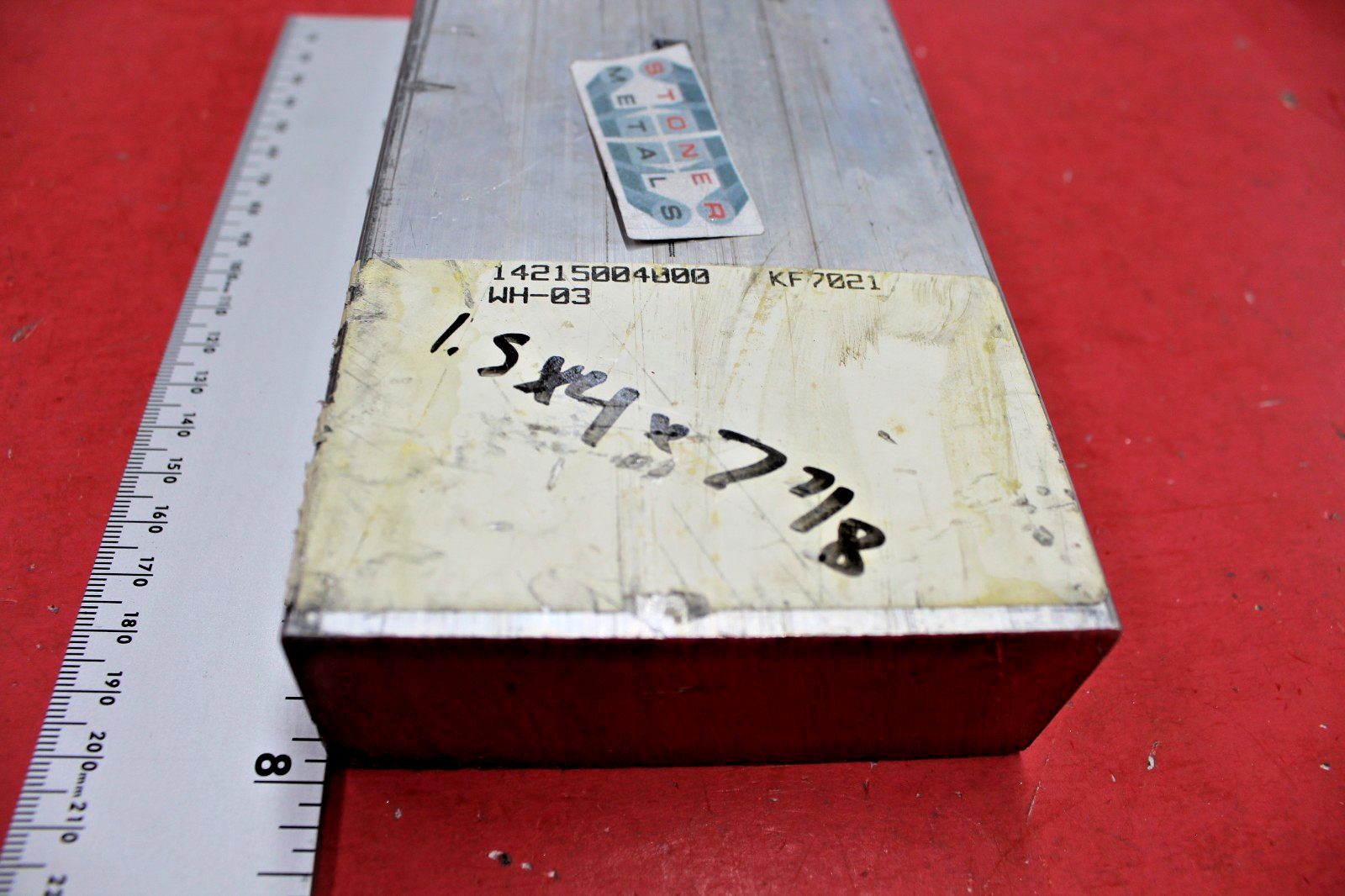 1 Piece 1-1/2″ x 4″ x 7-7/8″ 2024 Aluminum Flat Bar Drop