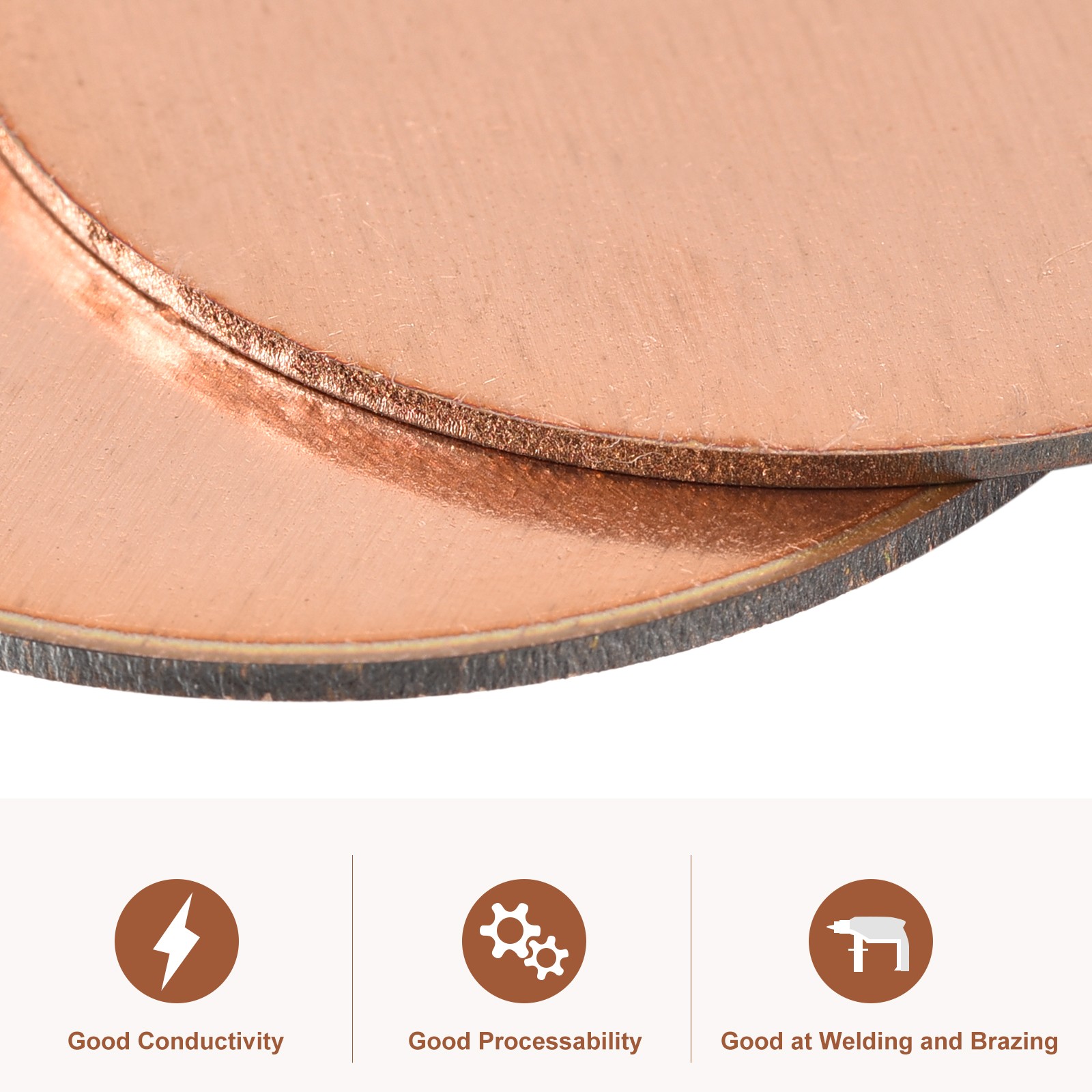4pcs Pure Copper Sheet 2″ x 0.03″ 20 Gauge T2 Copper Metal Round Plate