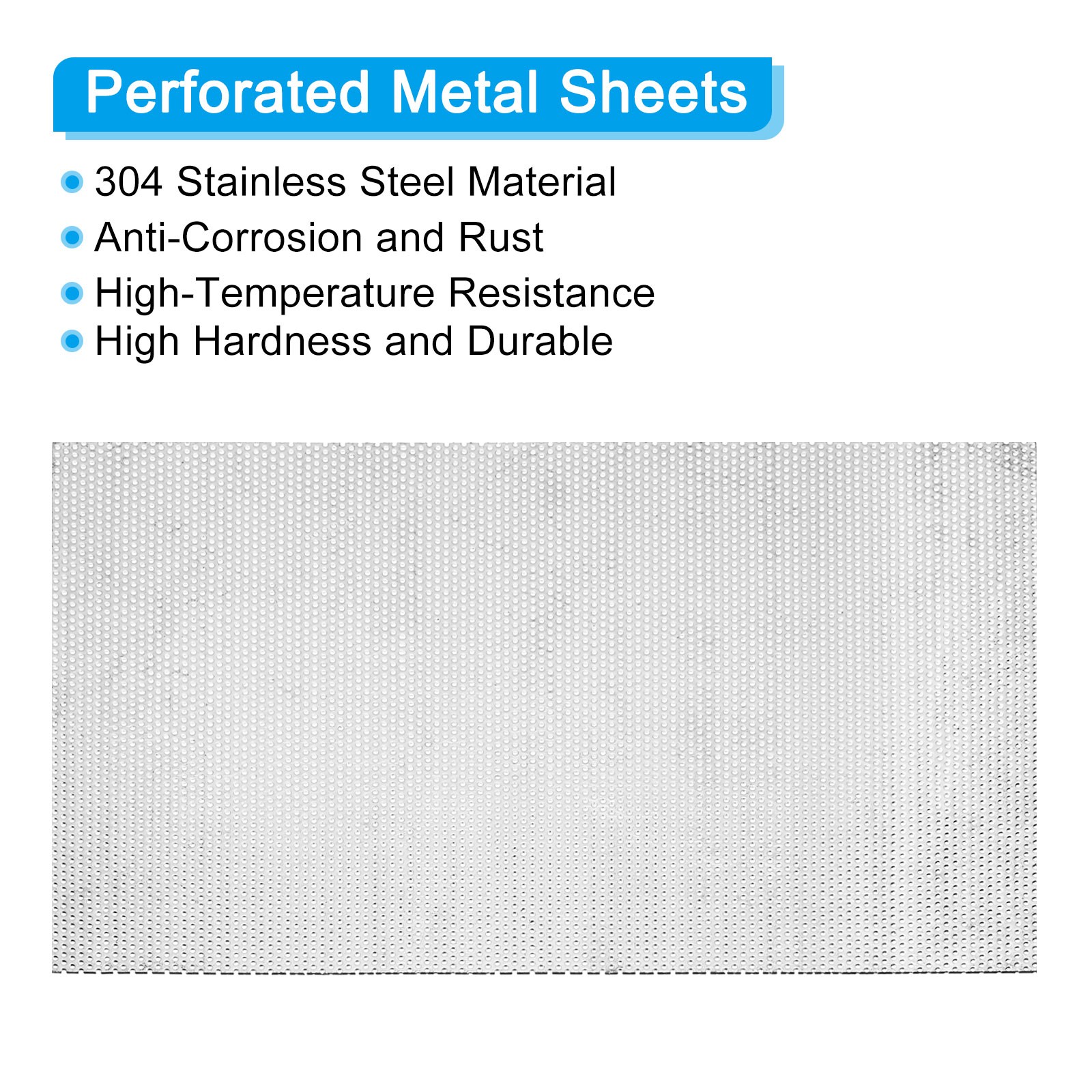 11.8″ L x 7.9″ W Perforated Metal Sheets, 16Ga 0.06″ Hole 304 Stainless Steel