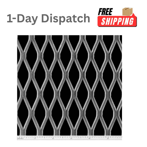 Steel Expanded Metal Sheet Flattened 3/4#9 24×24″ Grey