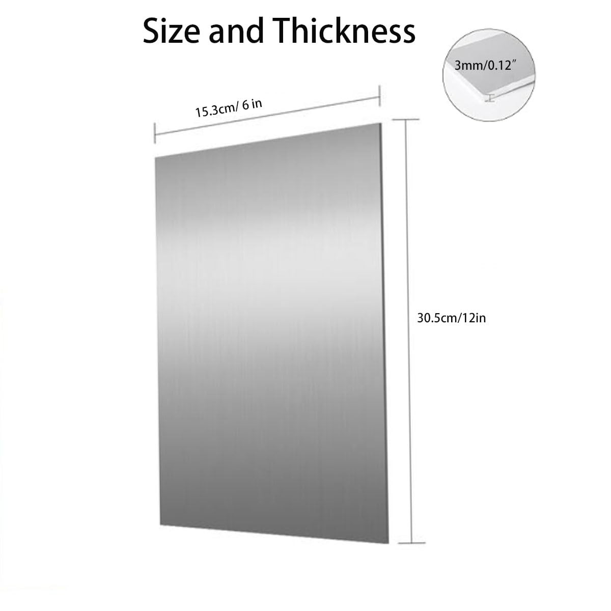 Aluminum Sheet Metal 6061 Flat Plate Double Protective Film 6×12 In 4 Pack