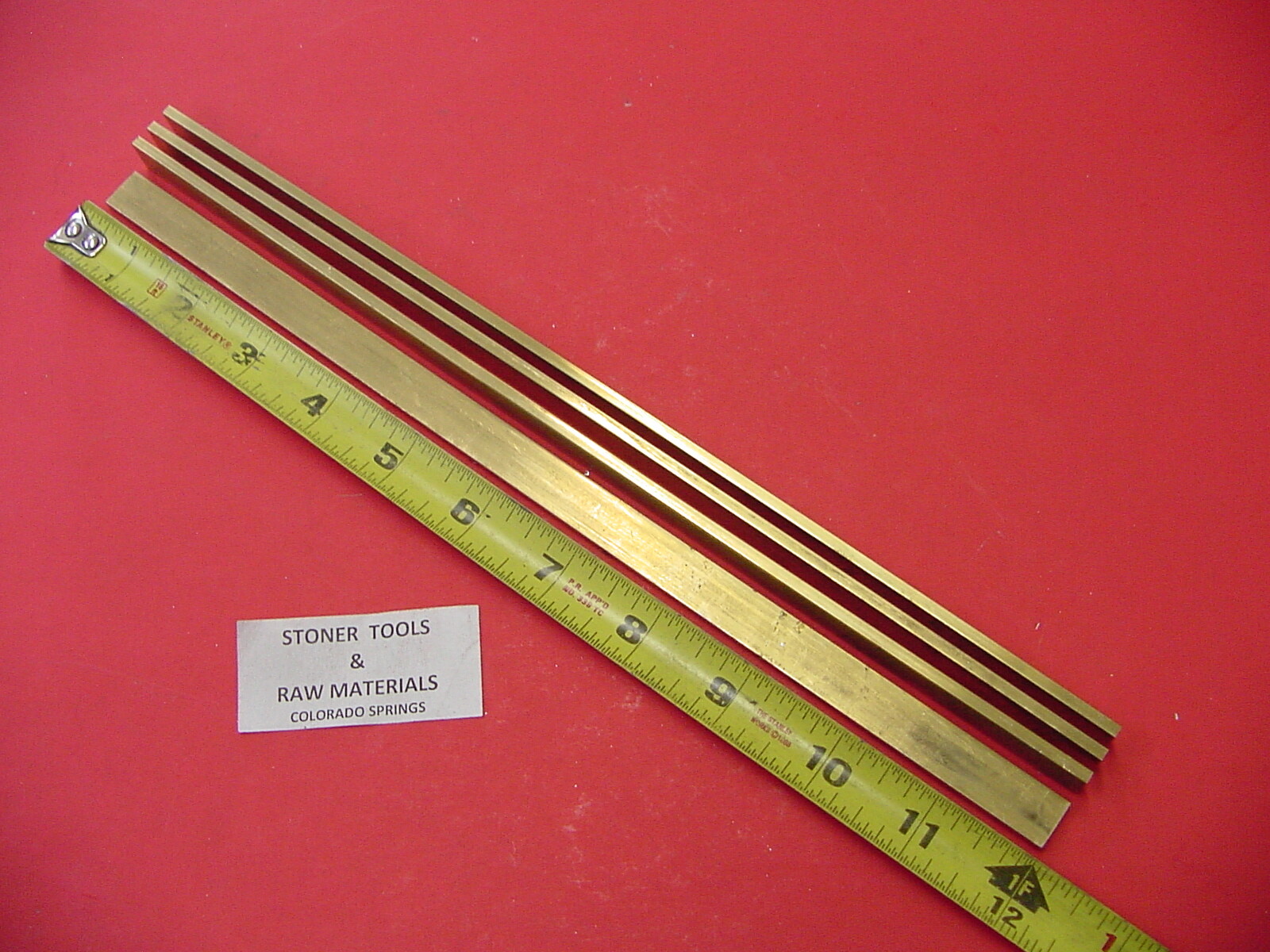 4 Pieces 1/8″x 1/2″ C360 BRASS FLAT BAR 12″ long Solid Plate Mill Stock H02 .125