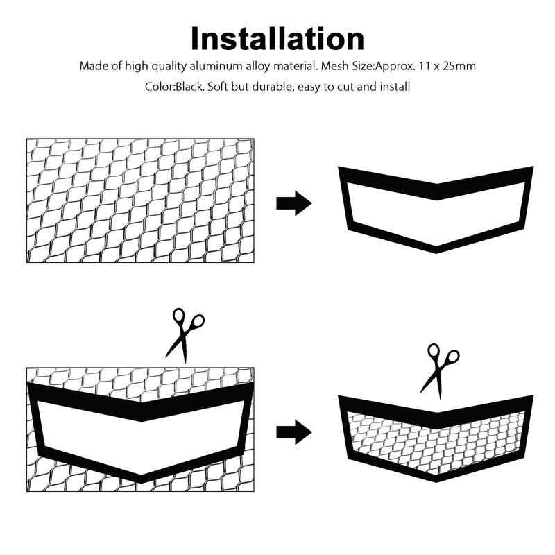 40×13″ Universal Car Grille Mesh Aluminum Rhombic Front Kidney Net Insert Bumper
