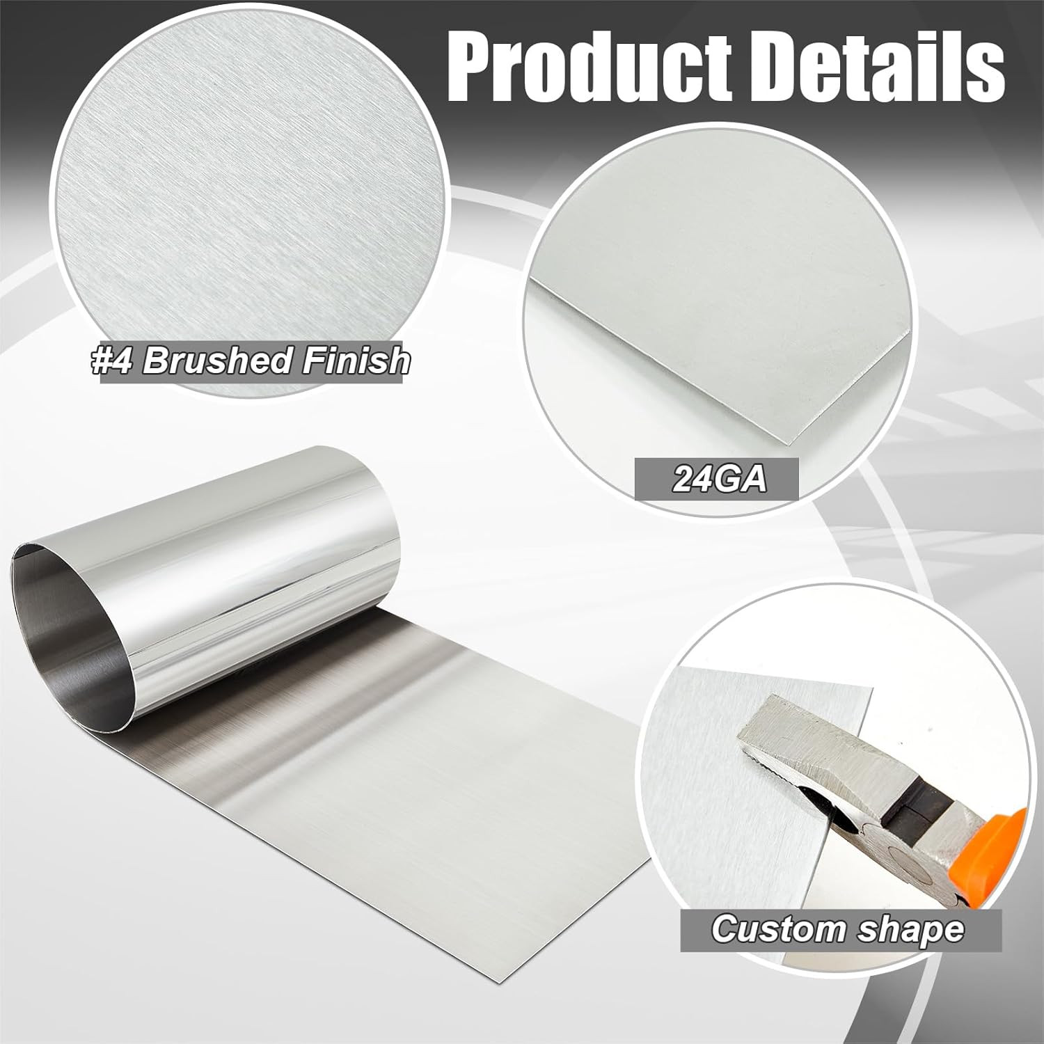 Morningro 430 Stainless Steel Sheet Metal 24 X 96 Inches 24Ga Metal Plates Panel