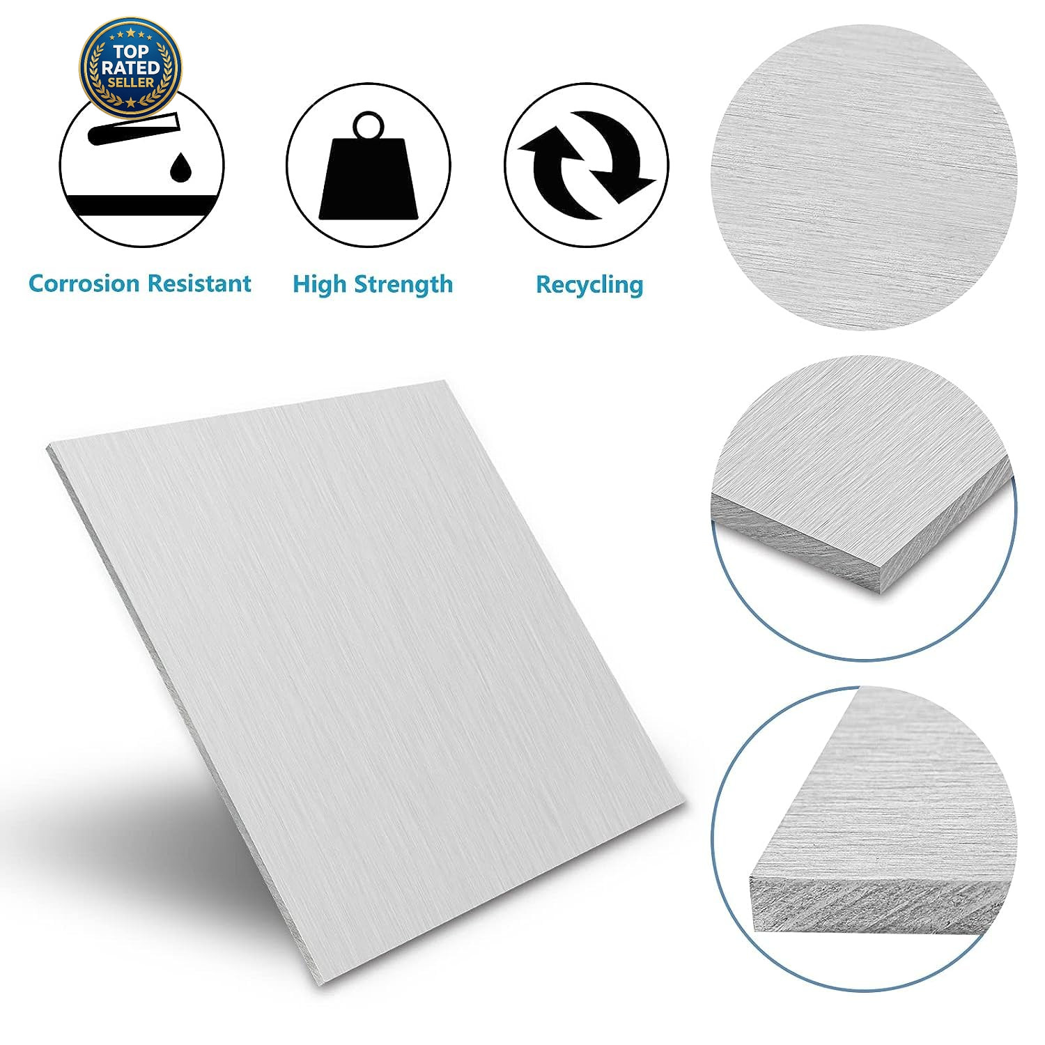 2Pack 1/8Inch Thick Aluminum Sheet Metal, 12″ X 16″ 6061 Aluminum Plates | Doubl