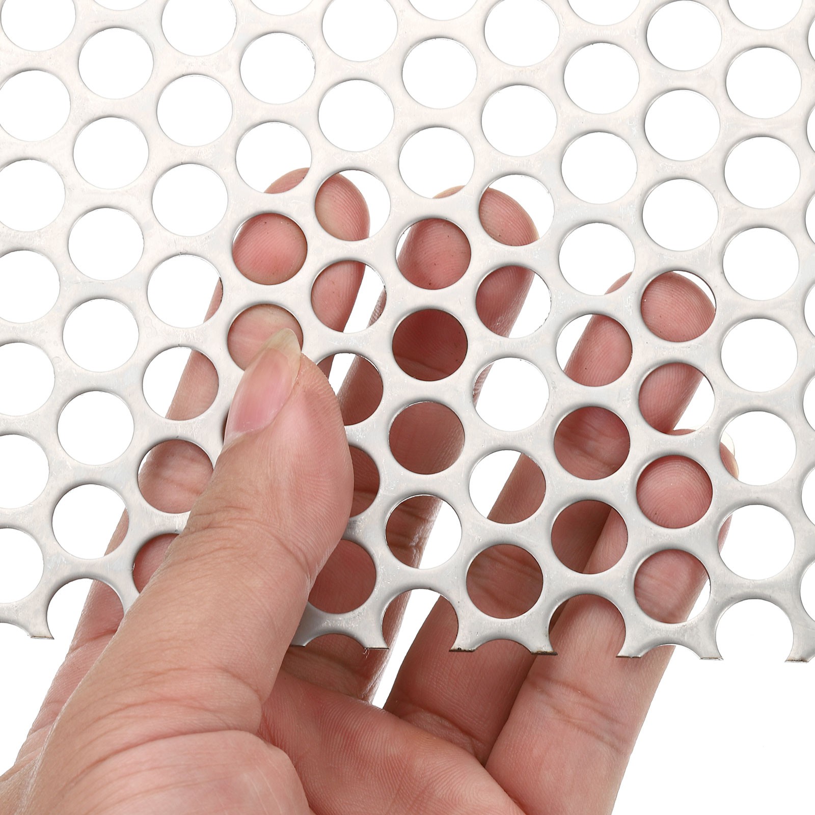 7.9″ L x 7.9″ W Perforated Metal Sheets, 18Ga 0.39″ Hole 304 Stainless Steel