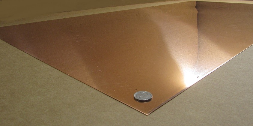 101 Copper Sheet 1/8 to 1/4 Hard .025″ Thick x 24.0″ Wide x 48.0″ Length