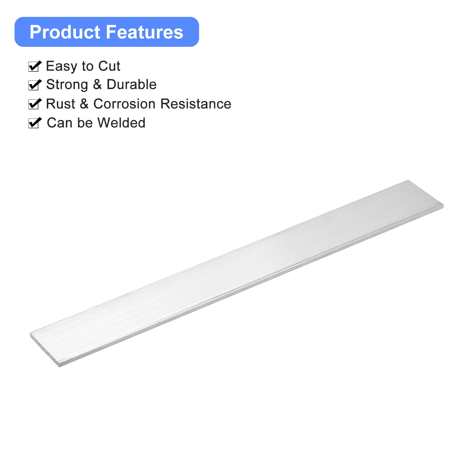 2pcs Square Aluminum Bar 1/8″ Thick 1.4″ Width 12″ Length