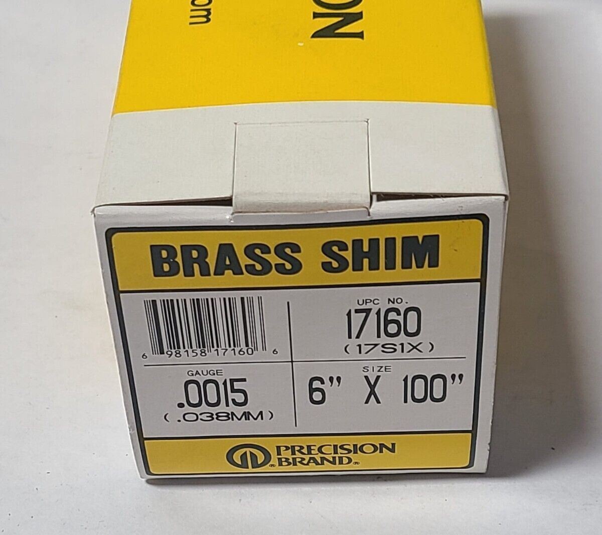 Precision Brand Brass Shim Stock 6″ x 100″ 17160 0.0015