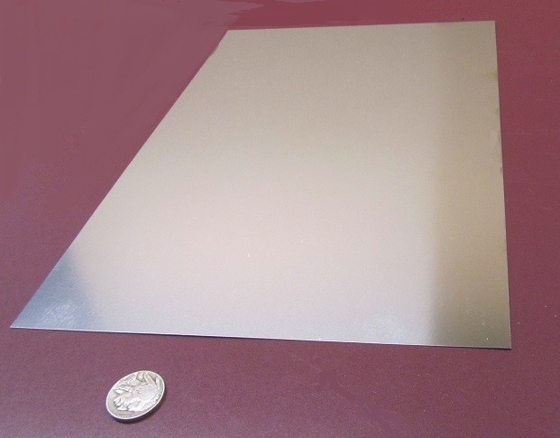18-8 Stainless Steel Sheet, Full Hard, .003″ x 8.0″ x 12″, 2 Piece