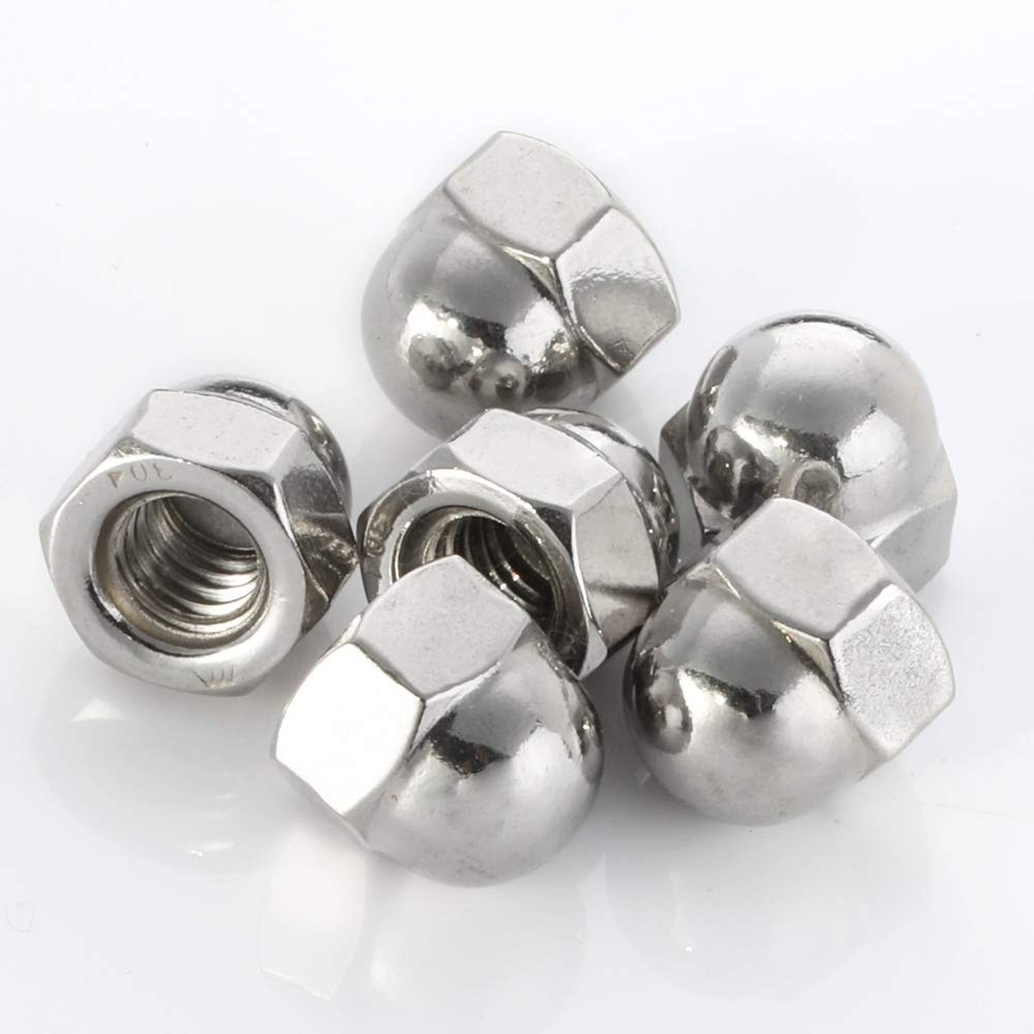 7/16-14 Acorn Cap Nuts, 304 Stainless Steel 18-8, Bright Finish, 15 PCS