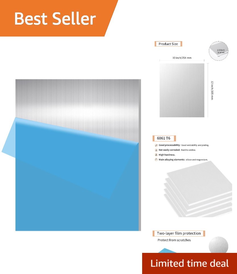 Heat Treatable Aluminum Sheet Metal 1/16″ x 10″ x 12″ – Versatile Applications