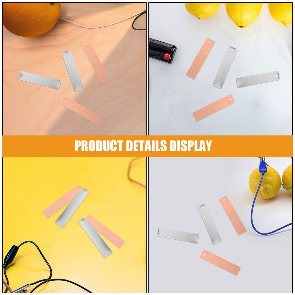 8 Pairs Reusable Copper and Zinc Electroplating Strips for DIY Projects