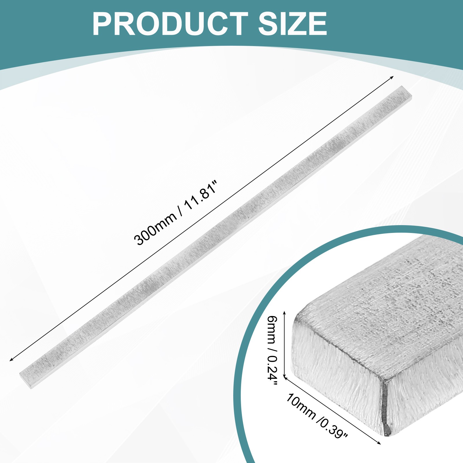 316 Stainless Steel Flat Bar 1/4″ Thickness 3/8″ Width 12″ Length Metal Bar