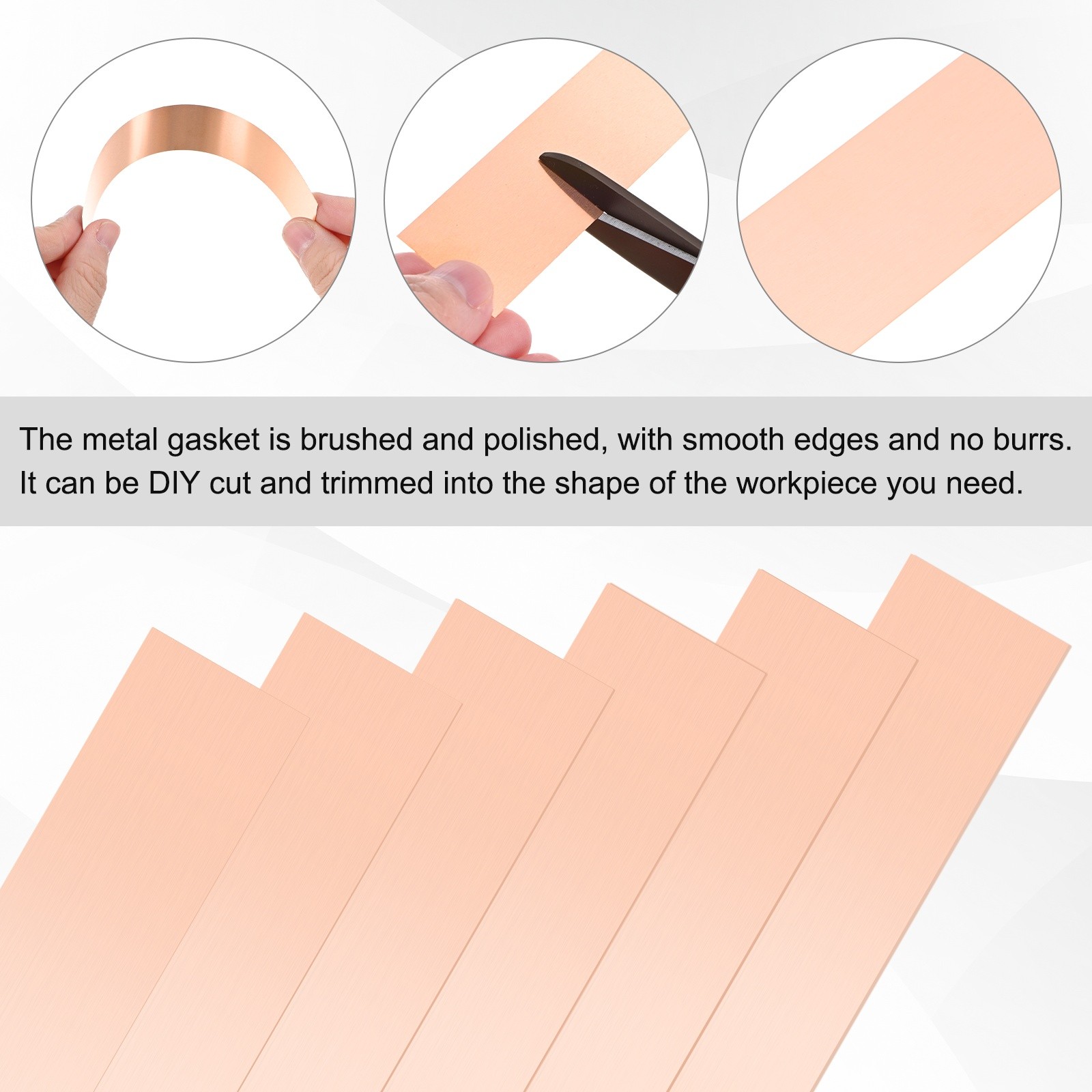 2-Set Copper Shim Stock, Metal Sheet Stock Assortment 6″ Length x 1″ Width