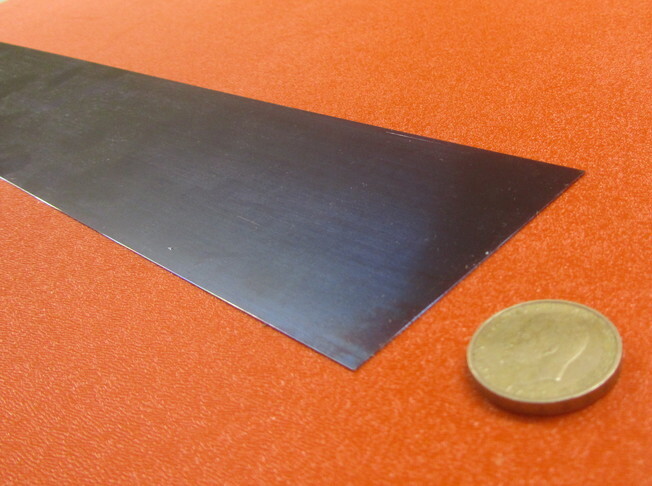 1095 Hard Blue Tempered Spring Steel Shim .015″ Thick x 3.00″ Wide x 600″ Long