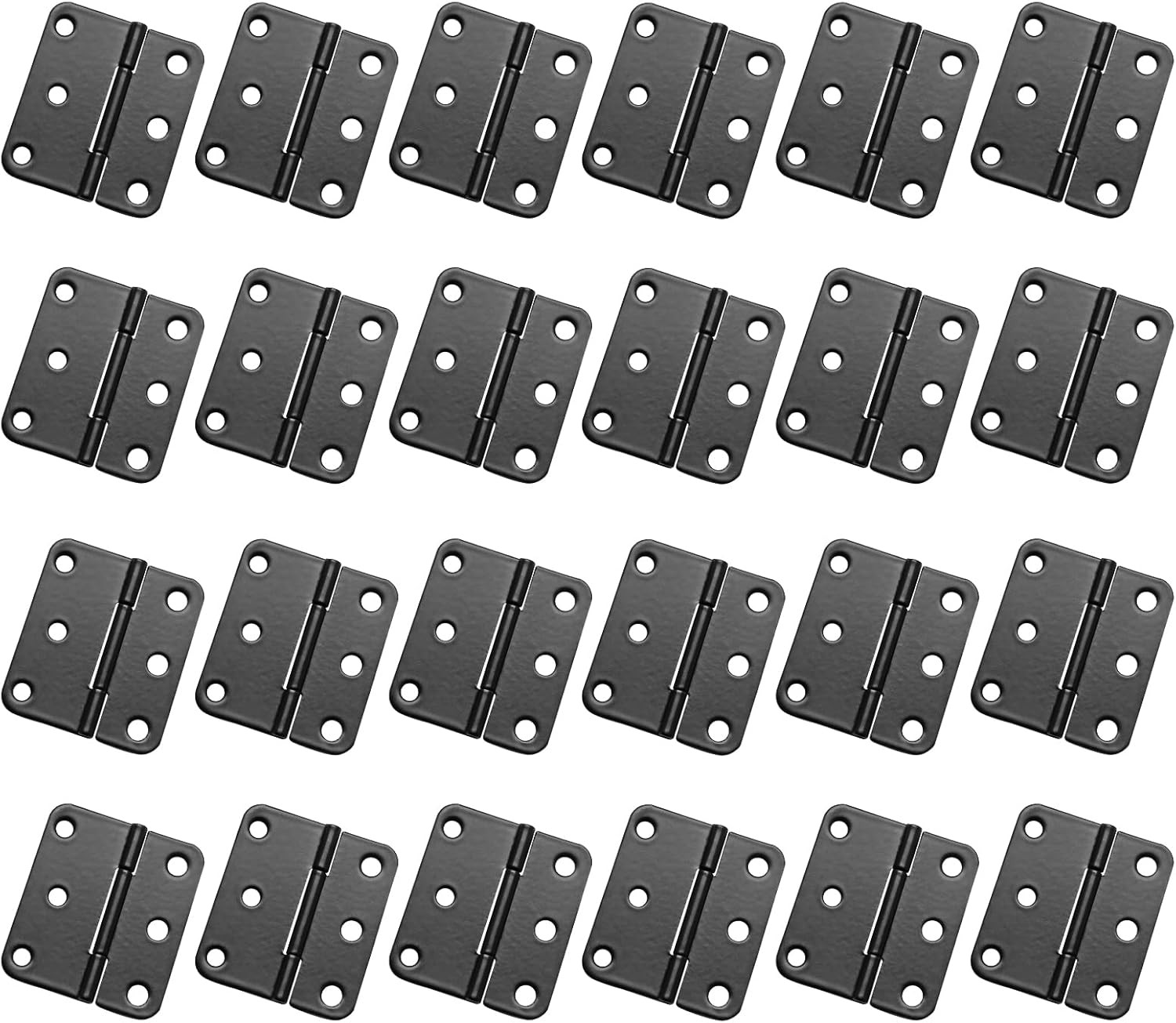 24Pcs 1-1/2 Inch Length Black Metal Butt 1.5 x 1.3inch (24Pcs), Matte